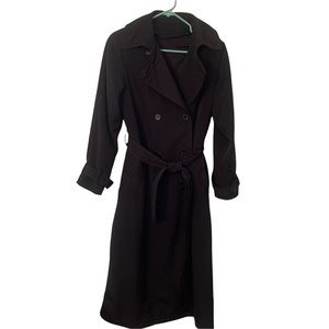Trench Coat Women's Black Double Breasted Insulated By Chadwick's Size 6